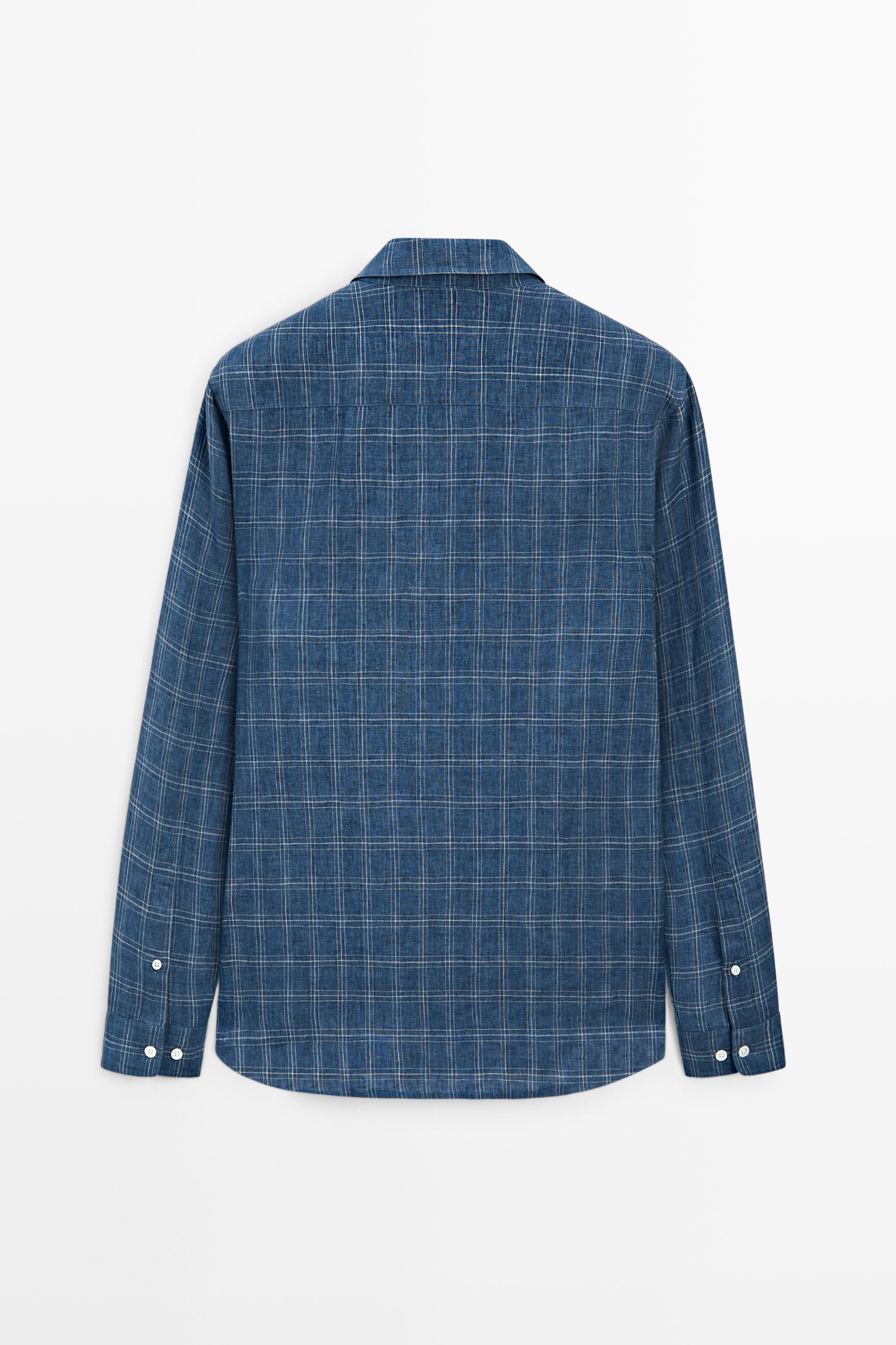 Chemise carreaux 100 % lin